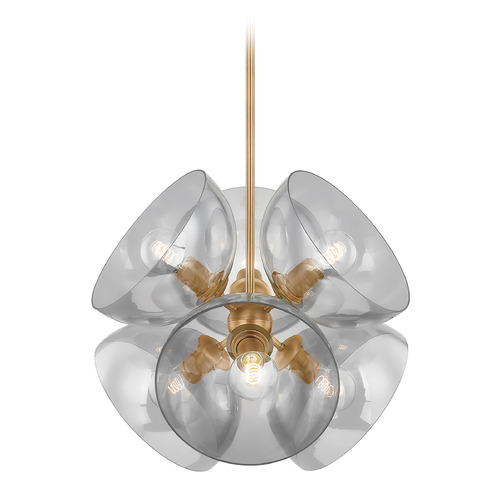 Troy Lighting Troy Lighting Salix Patina Brass LED Pendant Light with Bowl / Dome Shade F1522-PBR