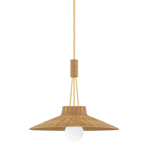 Mitzi by Hudson Valley Laudine 24.50-Inch Pendant in Aged Brass by Mitzi by Hudson Valley H921701-AGB