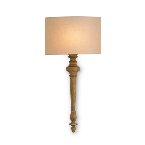 Currey and Company Lighting Sconce Wall Light with Beige / Cream Shade in Antiquity Gold Finish 5091