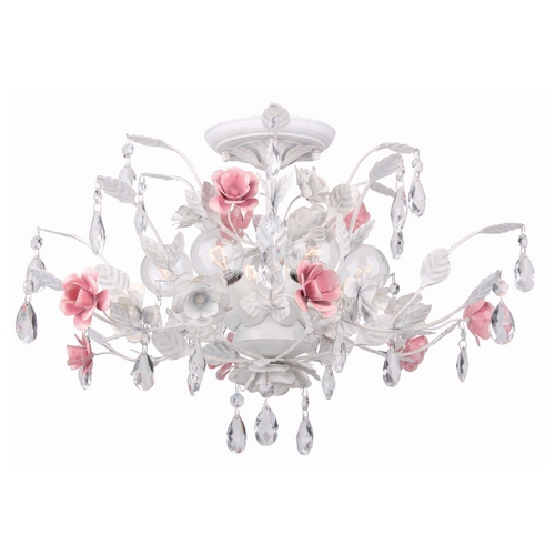 Crystorama Lighting Semi-Flushmount Light in Wet White Finish 4850-WW