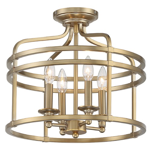 Minka Lavery Covent Park Brushed Honey Gold Semi-Flush Mount by Minka Lavery 1094-740