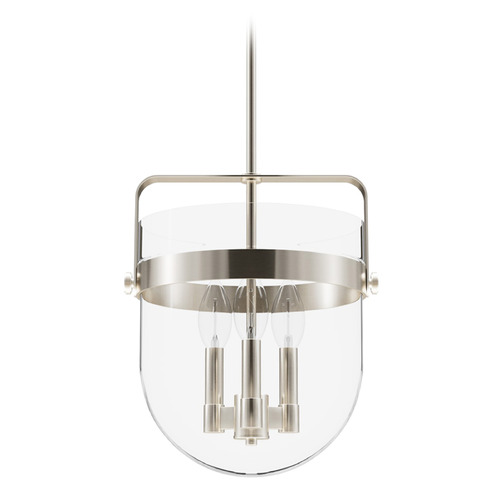 Hunter Fan Company Hunter Fan Company Karloff Brushed Nickel Pendant Light with Bowl / Dome Shade 19833