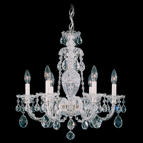 Schonbek Lighting Schonbek Worldwide Lighting Sterling Polished Silver Crystal Chandelier 2994-40R