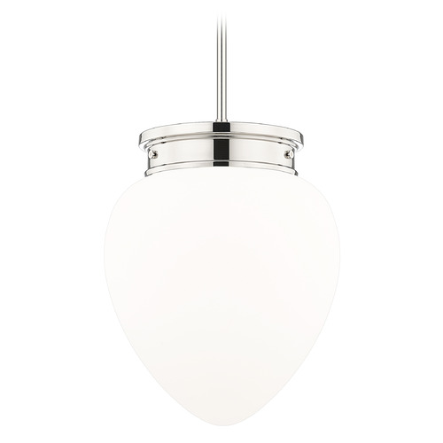Z-Lite Z-Lite Gideon Polished Nickel Pendant Light with Teardrop Shade 1945P12-PN