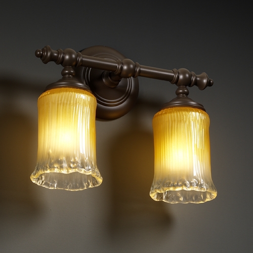 Justice Design Group Veneto Luce Collection Bathroom Light by Justice Design Group GLA-8522-16-GLDC-DBRZ