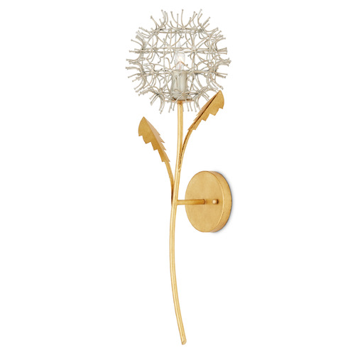 Currey and Company Lighting Currey and Company Dandelion Silver Leaf / Silver / Gold Leaf Sconce 5000-0250