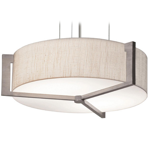 AFX Lighting Afx Lighting Apex Satin Nickel LED Pendant Light with Drum Shade APP1932LAJUDWG-JT