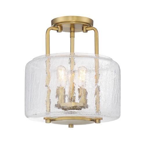 Savoy House Avalon 3-Light Warm Brass Semi Flush Mount by Savoy House 6-7790-3-322