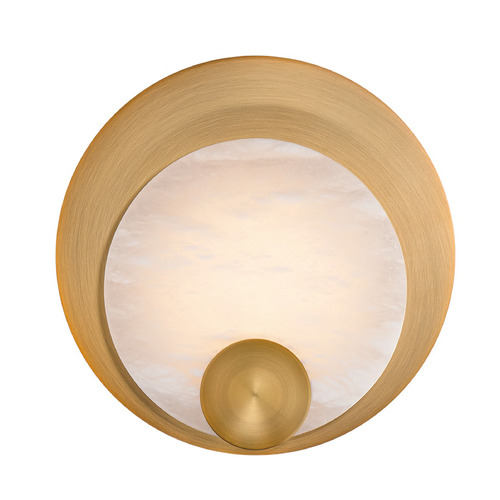 Modern Forms by WAC Lighting Rowlings 10-Inch LED Alabaster Wall Sconce in Brass by Modern Forms WS-82310-AB