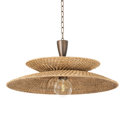 Troy Lighting Landry 30-Inch Abaca Pendant in Bronze Leaf by Troy Lighting F1830-BRL