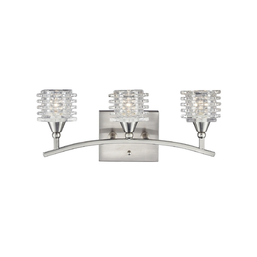 Elk Lighting Modern Bathroom Light with White Glass in Satin Nickel Finish 17131/3