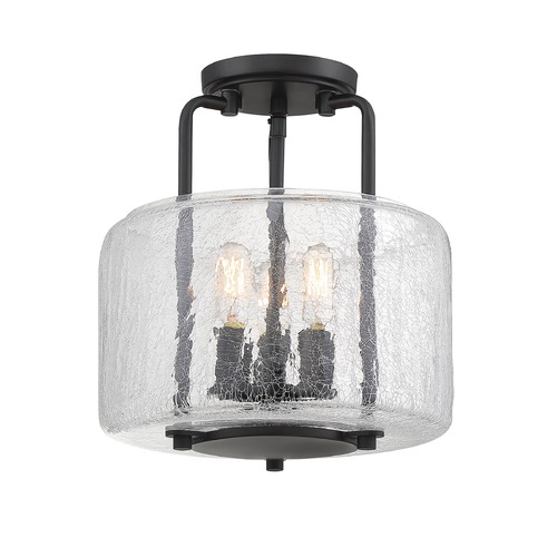 Savoy House Avalon 3-Light Black Semi Flush Mount by Savoy House 6-7790-3-89