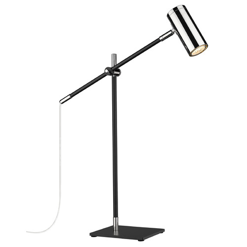 Z-Lite Calumet Matte Black & Polished Nickel Swing Arm Lamp by Z-Lite 814TL-MB-PN