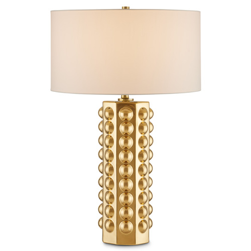 Currey and Company Lighting Currey and Company Cassandra Gold Table Lamp with Drum Shade 6000-0871