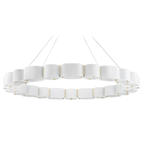 Corbett Lighting Corbett Lighting Opal Soft White & Vintage Brass Chandelier 393-50-SWH/VB