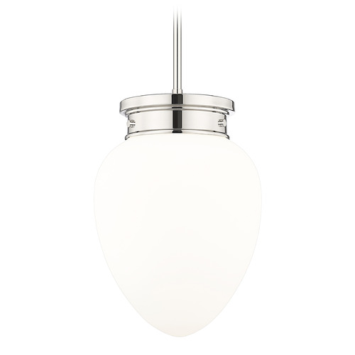 Z-Lite Z-Lite Gideon Polished Nickel Mini-Pendant Light with Teardrop Shade 1945P9-PN