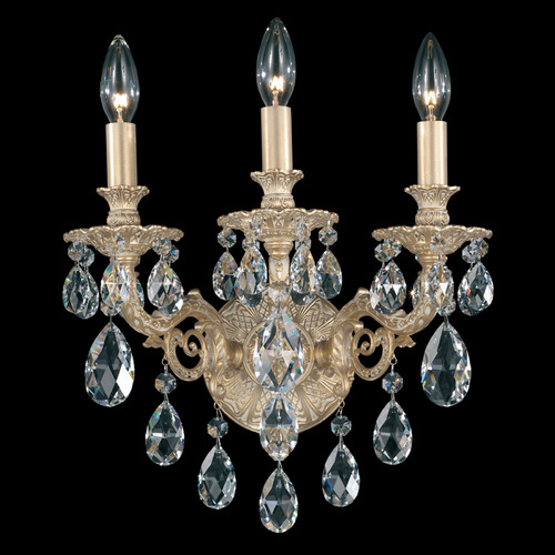 Schonbek Lighting Schonbek Worldwide Lighting Milano Parchment Gold Sconce 5643-27R