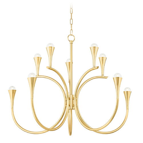 Mitzi by Hudson Valley Mitzi By Hudson Valley Mitzi Aviana Aged Brass LED Chandelier H929810-AGB