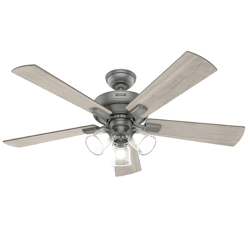 Hunter Fan Company Hunter Fan Company Crestfield Matte Silver LED Ceiling Fan with Light 51857