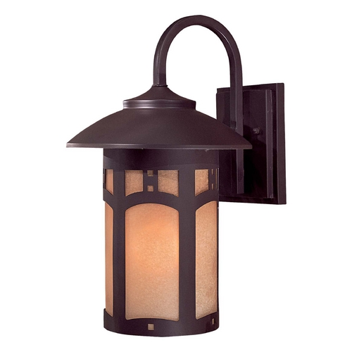 Minka Lavery Outdoor Wall Light with Beige / Cream Glass in Dorian Bronze Finish 8722-A615B