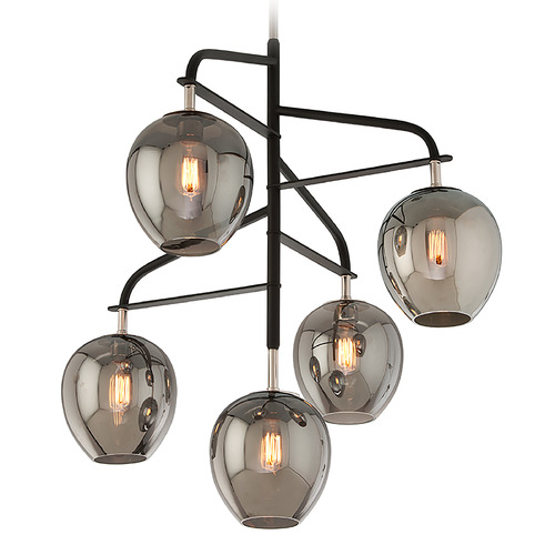 Troy Lighting Troy Lighting Odyssey Textured Black & Polish Nickel Chandelier F4297-TBK/PN