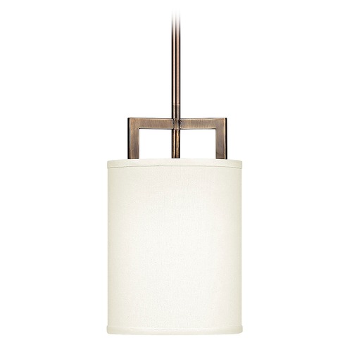 Hinkley Modern Mini-Pendant Light with White Shade by Hinkley Lighting 3207BR