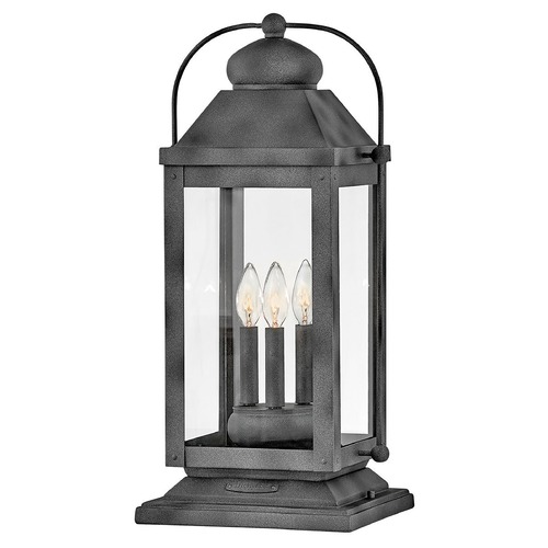 Hinkley Anchorage 3-Light Aged Zinc Post Light by Hinkley Lighting 1857DZ