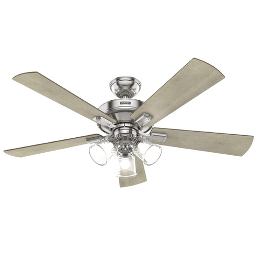 Hunter Fan Company Hunter Fan Company Crestfield Brushed Nickel LED Ceiling Fan with Light 51858