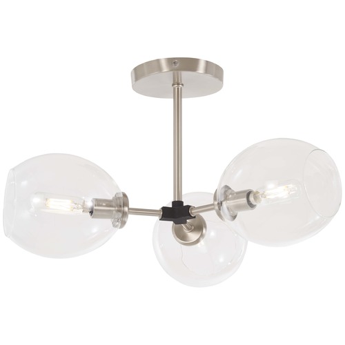 George Kovacs Lighting Nexpo Semi-Flush Mount in Brushed Nickel & Black by George Kovacs P1363-619