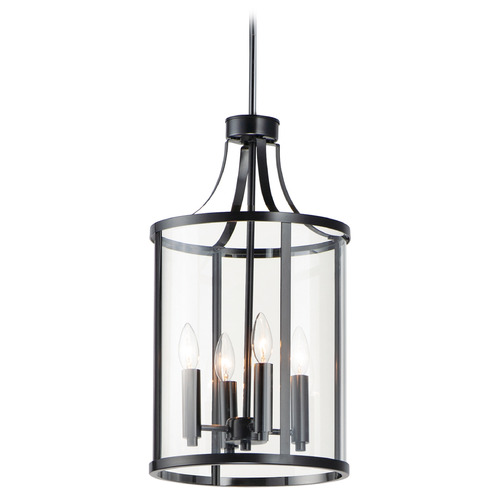 Maxim Lighting Maxim Lighting Sentinel Black Pendant Light with Cylindrical Shade 25253CLBK