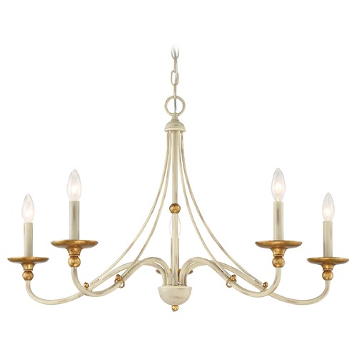 Minka Lavery Westchester County Farm House White with Gilded Gold Leaf Chandelier by Minka Lavery 1045-701
