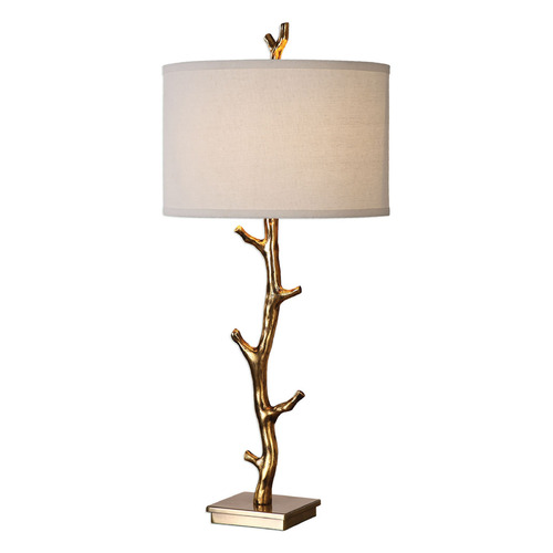 Uttermost Lighting Javor Plated Antiqued Gold & Steel Table Lamp by Uttermost Lighting 27546
