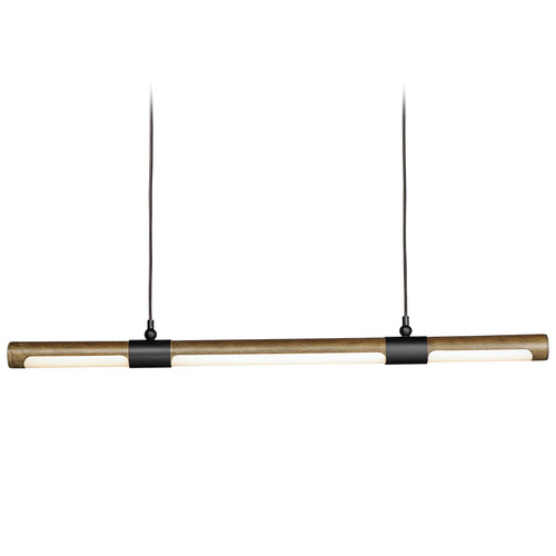 ET2 Lighting Rollo LED Linear Pendant in Antique Pecan & Black by ET2 Lighting E24946-APBK
