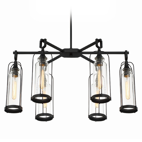 Eurofase Lighting Yasmin 6-Light Oval Chandelier in Satin Black by Eurofase Lighting 42730-019