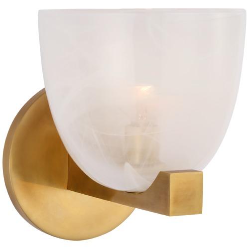 Visual Comfort Signature Collection Aerin Carola Single Sconce in Antique Brass by Visual Comfort Signature ARN2490HABWSG