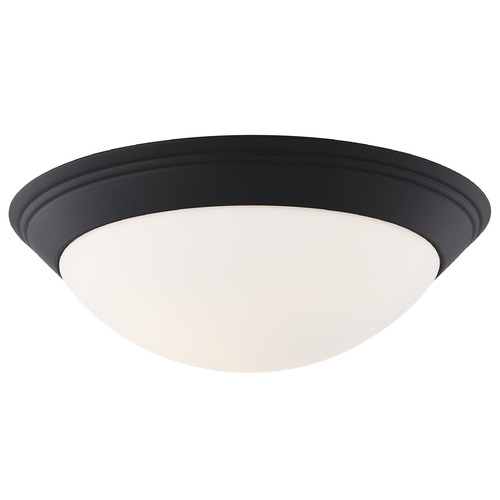 Design Classics Lighting Matte Black Flush Mount Ceiling Light 16-Inch Wide 1016-07/W
