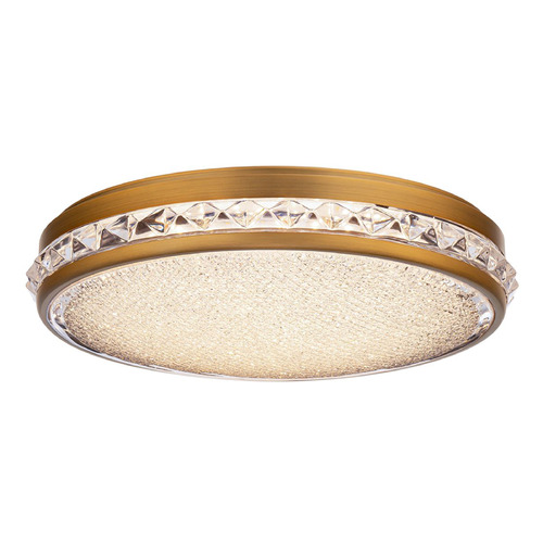 Schonbek Lighting Schonbek Worldwide Lighting Kristally Aged Brass LED Flushmount Light S9912-700R