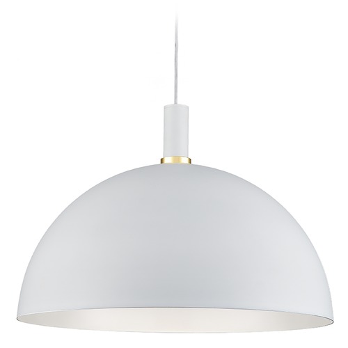 Kuzco Lighting Archibald White & Gold Pendant by Kuzco Lighting 492324-WH/GD
