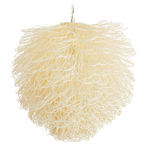 Arteriors Home Lighting Finley Chandelier in Bleached Rattan & White by Arteriors Home 89646