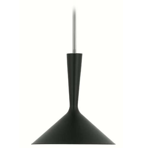 Visual Comfort Signature Collection Aerin Rosetta Pendant in Black & Nickel by Visual Comfort Signature ARN5540BLKPN
