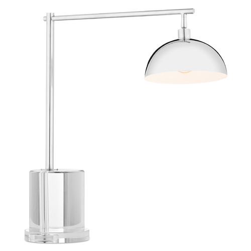 Currey and Company Lighting Currey and Company Clarence Mallari Repartee Polished Nickel / Clear LED Desk Lamp 6000-0906