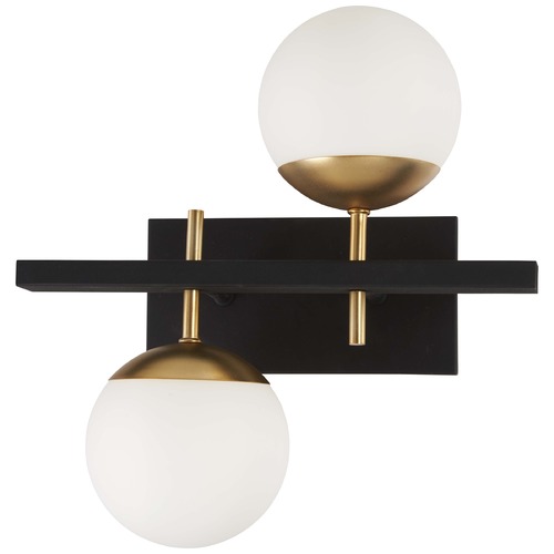 George Kovacs Lighting Alluria 2-Light Wall Sconce in Weathered Black & Autumn Gold by George Kovacs P1351-618