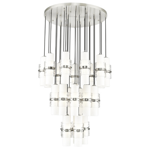 Z-Lite Z-Lite Cayden Brushed Nickel Multi-Light Pendant with Cylindrical Shade 1946P-27R-BN