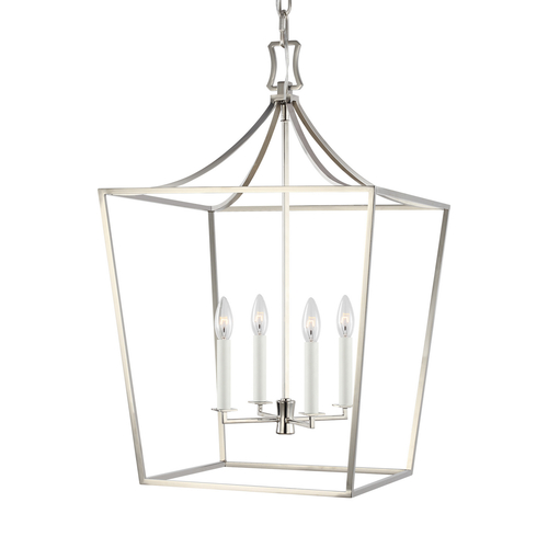 Visual Comfort Studio Collection Chapman & Meyers 18-Inch Southold Polished Nickel Hanging Lantern by Visual Comfort Studio CC1014PN