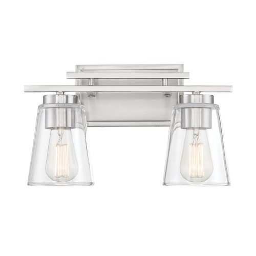 Savoy House Calhoun 2-Light Satin Nickel Bath Bar by Savoy House 8-1020-2-SN