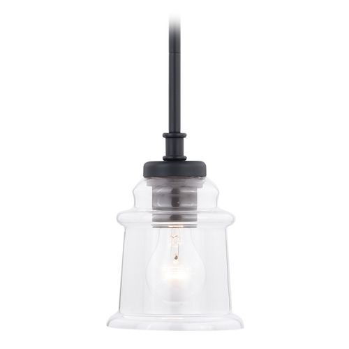 Vaxcel Lighting Vaxcel Lighting Toledo Matte Black Mini-Pendant Light with Bell Shade P0306
