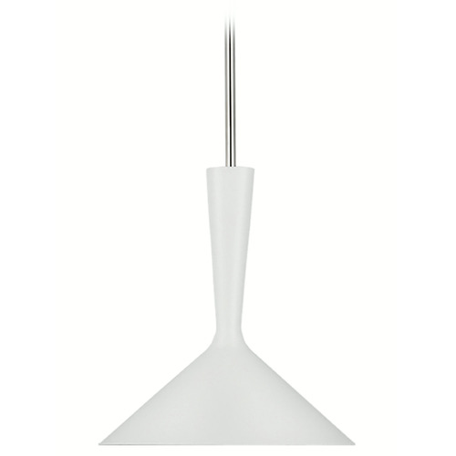 Visual Comfort Signature Collection Aerin Rosetta Pendant in White & Nickel by Visual Comfort Signature ARN5540WHTPN