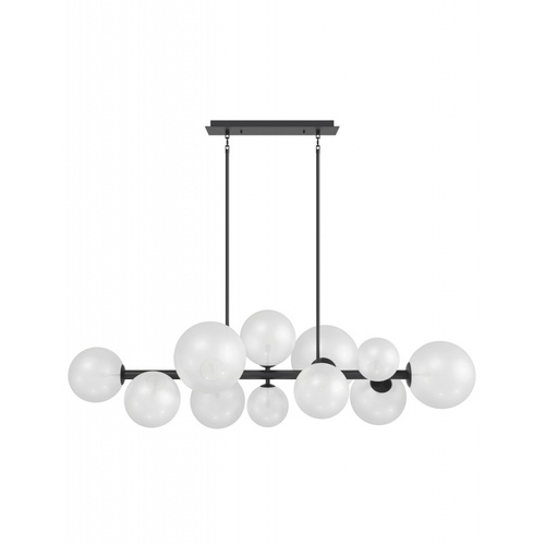 Avenue Lighting Delilah 58-Inch Linear Chandelier in Black by Avenue Lighting HF4222-BK-WHT