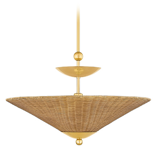 Mitzi by Hudson Valley Mitzi By Hudson Valley Perilla Aged Brass LED Pendant Light with Coolie Shade H968701-AGB