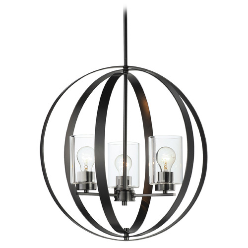 Maxim Lighting Maxim Lighting Sentinel Black Pendant Light with Cylindrical Shade 25254CLBK